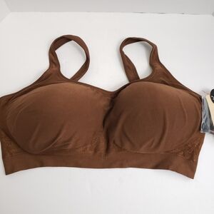 4XL Truekind Brown Daily Comfort Wirefree Shaper Bra w/ Extender